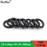 5pcs NBR O Ring Seal Gasket Thickness CS 6mm OD 30~300mm Nitrile Butadiene Rubber Spacer Oil