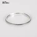 Vero argento Sterling 925 autentico moda minimalista linee di torsione alla moda anello di barretta