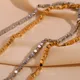 Collana a catena in acciaio inossidabile da donna con perline cubiche placcate in oro minimo 18 carati Collana a catena color argento Gioielli per donna