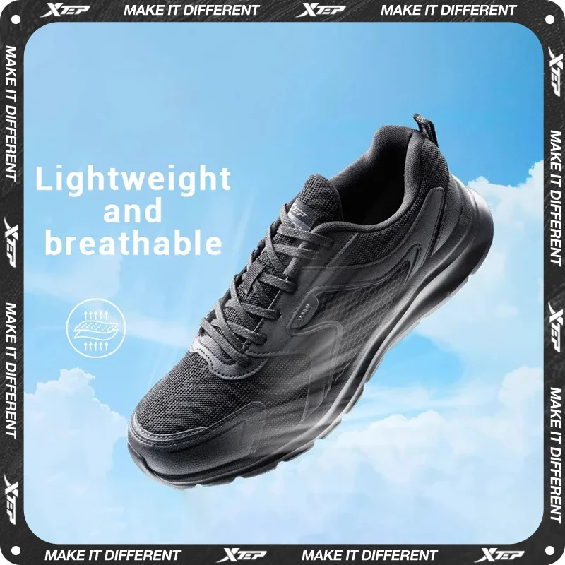 Xtep scarpe sportive scarpe da corsa traspiranti in rete da uomo maratona invernale nero bianco scarpe sportive da uomo Sneakers uomo 879119110110