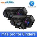 Fodsports 2 pezzi M1-S Pro Cuffie interfono per casco Bluetooth per moto 8 Riders 2000M Gruppo BT