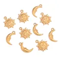10 pezzi in acciaio inossidabile luna sorriso viso sole ciondoli moda fai da te collana in acciaio inossidabile braccialetto gioielli artigianato creazione di forniture