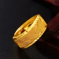 24k colore oro giallo regolabile anello di torsione coppie anello anelli d'oro delle donne di nozze