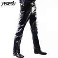 # 2202 Pantaloni in ecopelle Uomo Moda Casual Plus Size 29-42 Pantaloni da moto Uomo Pantaloni in pelle PU Nero dritto di alta qualità