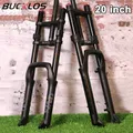 BUCKLOS Forcella ammortizzata 20 ''Forcella pneumatica 140mm Forcella MTB a spalla singola/doppia 20 pollici Neve Sospensione elettrica Forcella grassa Parte bici