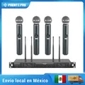 Phenyx Pro Sistema microfonico wireless UHF PTU-7000 con microfoni portatili 4x40 canali Scansione automatica Frequenza selezionabile per chiesa
