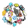 Original Rap Music PVC Shoe Charms accessori Guitar Lute Piano Punk zoccoli clip decorazione per