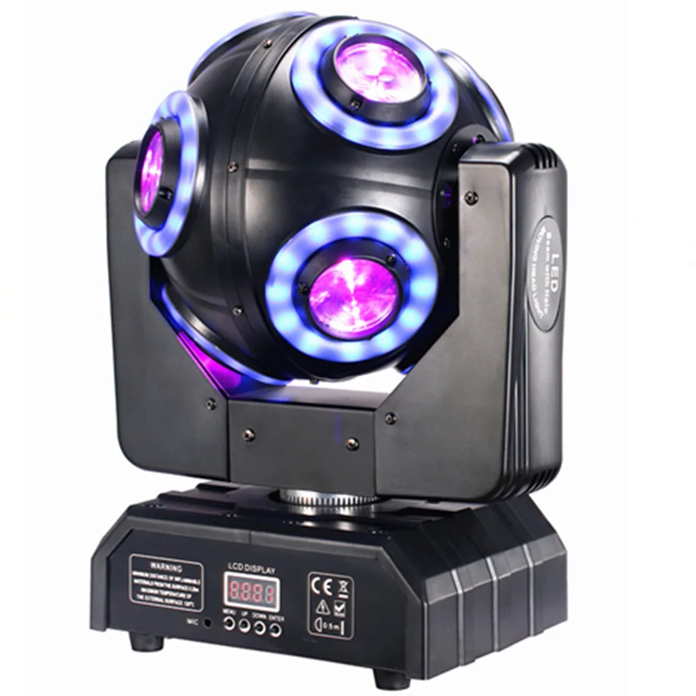 Fascio di luce a testa mobile LED 150w 8x15W con Halo RGBW 4in1 LED DJ Stage Tilt scan 360 ° Rotazione aliena DMX 512 Disco Bar Dj