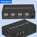 Switch KVM HDMI 4K 60Hz Selettore switch KVM HDMI USB a 4 porte Switch USB 2.0 e HDMI 2.0 Switch KVM HDR per mouse, tastiera, monitor