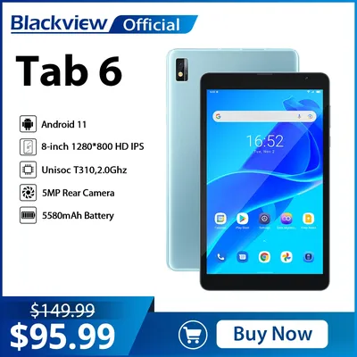 Blackview Tab 6 Tablet 8 pollici 3GB 32GB Android 11 5580mAh Tablet PC 4G WIFI LTE Tablet per