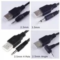 Nero 1 m USB Jack Aux 2,5 mm 3,5 mm Mono Audio Cavo a 4 poli USB 2,5 mm Jack USB da 2,5 mm USB 2.0 a DC2,5 mm 2A cavo di alimentazione di ricarica 3FT