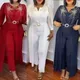 Tute eleganti bianche per le donne Plus Size abbigliamento per feste di matrimonio di moda africana