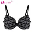 Mierside 3819 Fashion Black/White Love Letter Bra Everyday Push Up Bra Women Sexy Underwear Plus