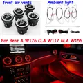 Ugello LED presa d'aria per Mercedes-Benz A W176 B W246 CLA 117 GLA 156 presa di scarico turbina maniglia Console centrale luce ambientale
