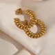 2021 New Titanium Twisted Texture Gold Hoop Earrings Waterproof Women's Stainless Steel Earring