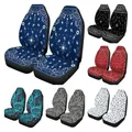 Coprisedili per auto Sciarpa colorata Modello Paisley blu Bandanna Bordo floreale Set di 2 Accessori Protezioni Decorazioni per auto Universali