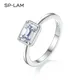 Classic Emerald Cut Moissanite Ring Eternity Sterling Silver 925 1 CT Created Diamond Engagement