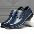 Scarpe oxford da uomo scarpe blu nere britanniche abito formale comodo fatto a mano appartamenti da