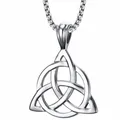 Classic Triquetra Triangle Trinity Knot Pendant Women Men Necklace Irish Celtic Knot Amulet Jewelry