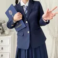 Uniforme scolastica coreana Blazer blu Navy uniforme scolastica giapponese cappotto vestito vestiti