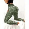 Pantaloni da Yoga senza cuciture mimetici da donna a vita alta che sollevano l'anca alla pesca