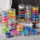 5/6Pcs Nail Art Glitter Powder Set Holographic Sandy Nails Powder Laser 0.2mm Colorful Shinying Rub