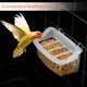 Easy Feeding Bird Cage Accessory Durable Hanging Bird Feeder with Anti-splash Grid for Cage