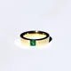 Natural Gemstone Emerald Ring Gold Color Inlaid Green Zircon Stainless Steel Rings for Women Bridal