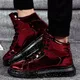 High top Fashion Glitter Casual Man Shoes Hip hop Red Shoes Men Platform Non slip Sneakers Men