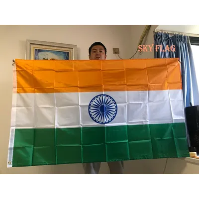 SKY FLAG India National Flag 90X150cm Hanging Polyester in ind india indian flag home decoration