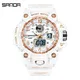 SANDA Luxury Brand Women's Digital-Analog Watches LED Digital Clock Casual Ladies Electronic Watch
