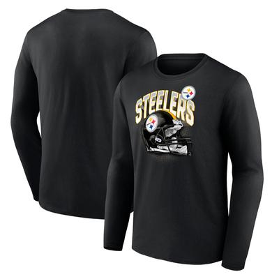Pittsburgh Steelers End Around Helm-Grafik-Langarm-T-Shirt – Herren Image