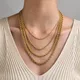 Dancy Fairy 2mm 3mm 4mm 5mm PVD 18K Gold Plated Stainless Steel Rope Chain Stackable Necklace for