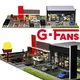 1:64 G FAN Modello diorama per garage per auto con luci a LED Parcheggi Set di modelli fai-da-te per città possono essere combinati con le città
