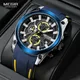 MEGIR Men's Military Sport Watches Men Waterproof Fashion Blue Silicone Strap Wristwatch Man Luxury