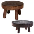 Solid Wood Round Bench Flower Pot Holder Plant and Succulent Flower Pot Base Display Stand Stool