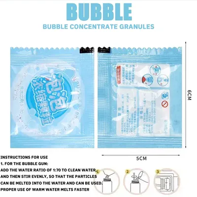 New Bubble Concentrate Particles Just Add Water Soapy Water Bubble Gun Accessories 10 Pack