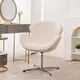 Swan Chair Fabric Sofa Chair Solid Color Cream Color Comfortable Lift Swivel Leather Leisure Chair