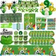 Green Footballoon Boy Birthday Party Decorations Paper Cup Plate Napkin Caketopper Balloons For Kids