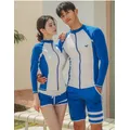 2pcs/set Long Sleeve Sun UV Protection Performance Fit Compression Men's Rash Guard Shirts Swim