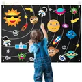 35Pcs/set Outer Space Felt Board Story Cartoon Astronauts Solar System Spacecraft Early Education