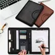 Free Custom letters A4 Business File Folder Portfolio Pu Leather Briefcase With Calculator Notebooks