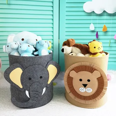 Cute Cotton Animal Storage Basket Kids Toys Clothes Shoes Organizer Sundries Folding Storage Box