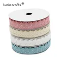 Lucia Crafts 2ylot 15mm Adhesive Tape Cotton Fabric Lace Tape Sticker DIY Scrapbooking Crafts I1007