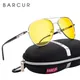 BARCUR Night Vision Sunglasses Mens Night Driving Glasses Polarized Anti-glare Goggle Oculos de sol