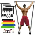 New Pilates Bar Kit with Resistance Bands Set Bodybuilding Elastic Bands for Fitness Sports Pull