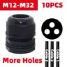 10 Pcs More Holes Waterproof Plastic Cable Gland M20*1.5 With Tow Holes M25*1.5 Nylon Gland M32*1.5
