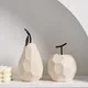 Nordic Sculpture Figurines For Interior Office Desk Accessories Home Decor Pear Apple Ceramic Decor