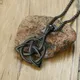 Men's Black Irish Triquetra Knot Pendant Necklace with Stainless Steel Box Chain