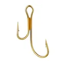 20Pcs Barbed Golden Double Fishing Hooks Ryder Pike Dead Bait Predator Salmon Trout Perch Ringed